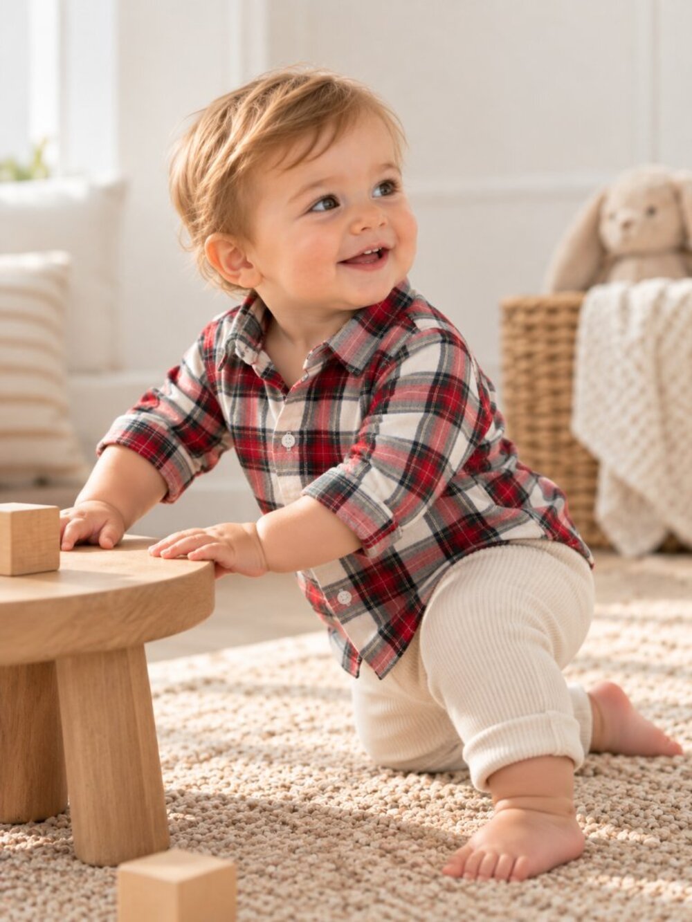 9-12 Months H&M Baby Holiday Plaid Button-Down Shirt | NWT
